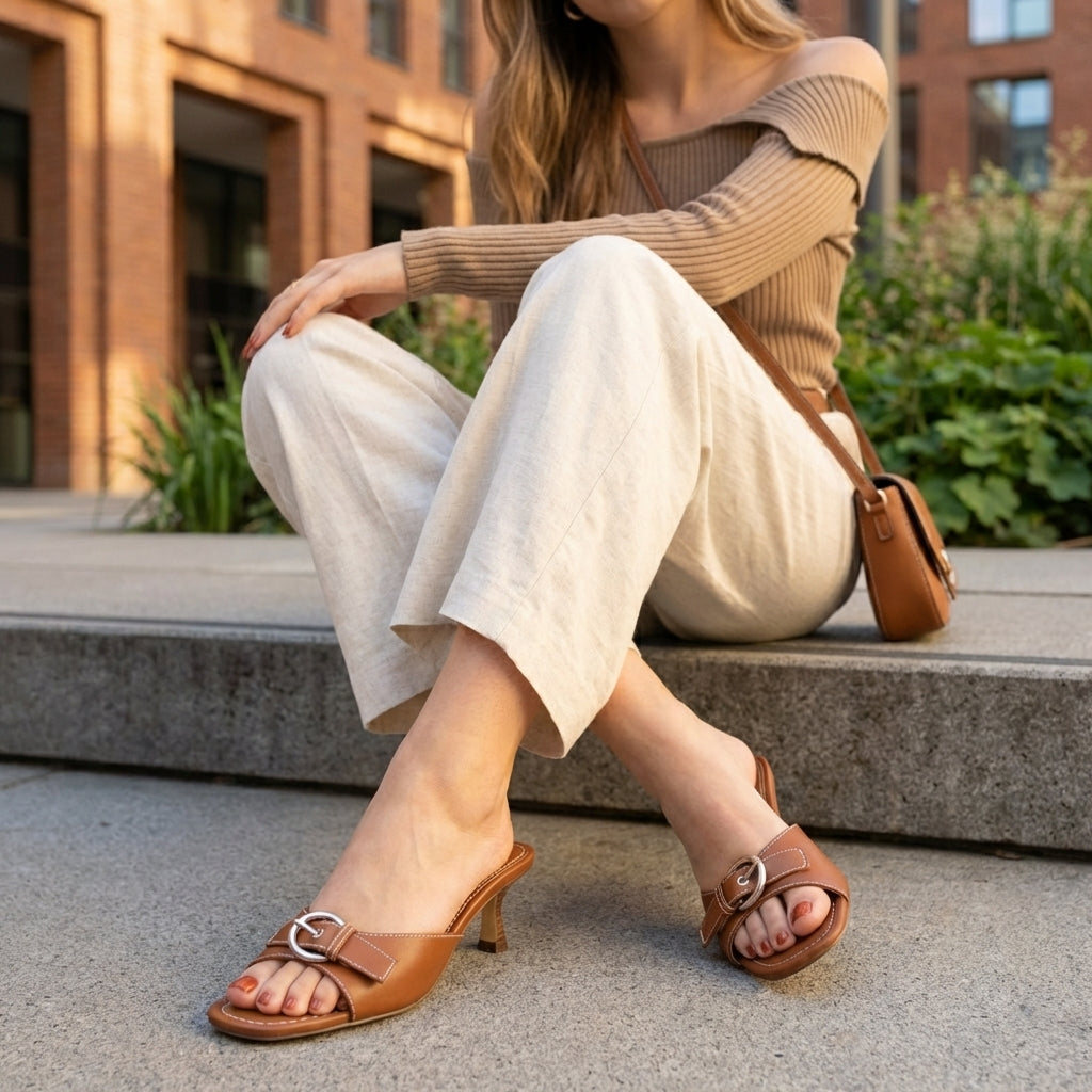 Belle Kitten Heel Sandals - Image 27