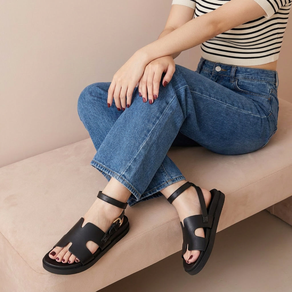 Erika Cut-Out Ankle Wrap Sandals - Image 5