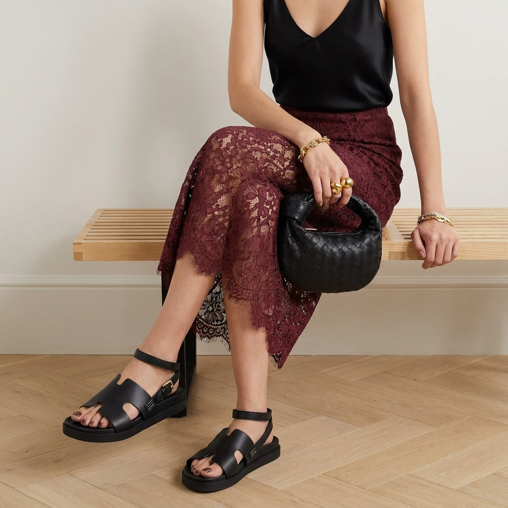 Erika Cut-Out Ankle Wrap Sandals - Image 6