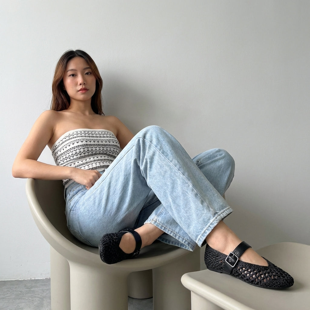 Gabby Woven Mary Jane Flats - Image 8