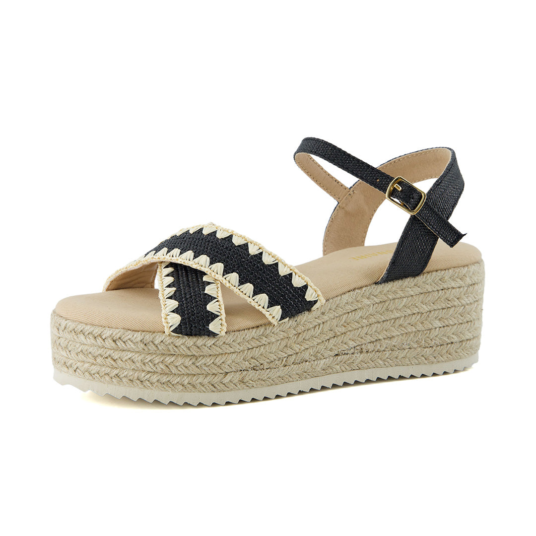 Ola Raffia Platform Sandals - Image 2