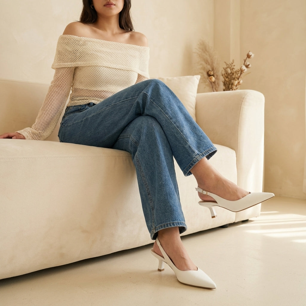Saby Slingback Kitten Heels - Image 17