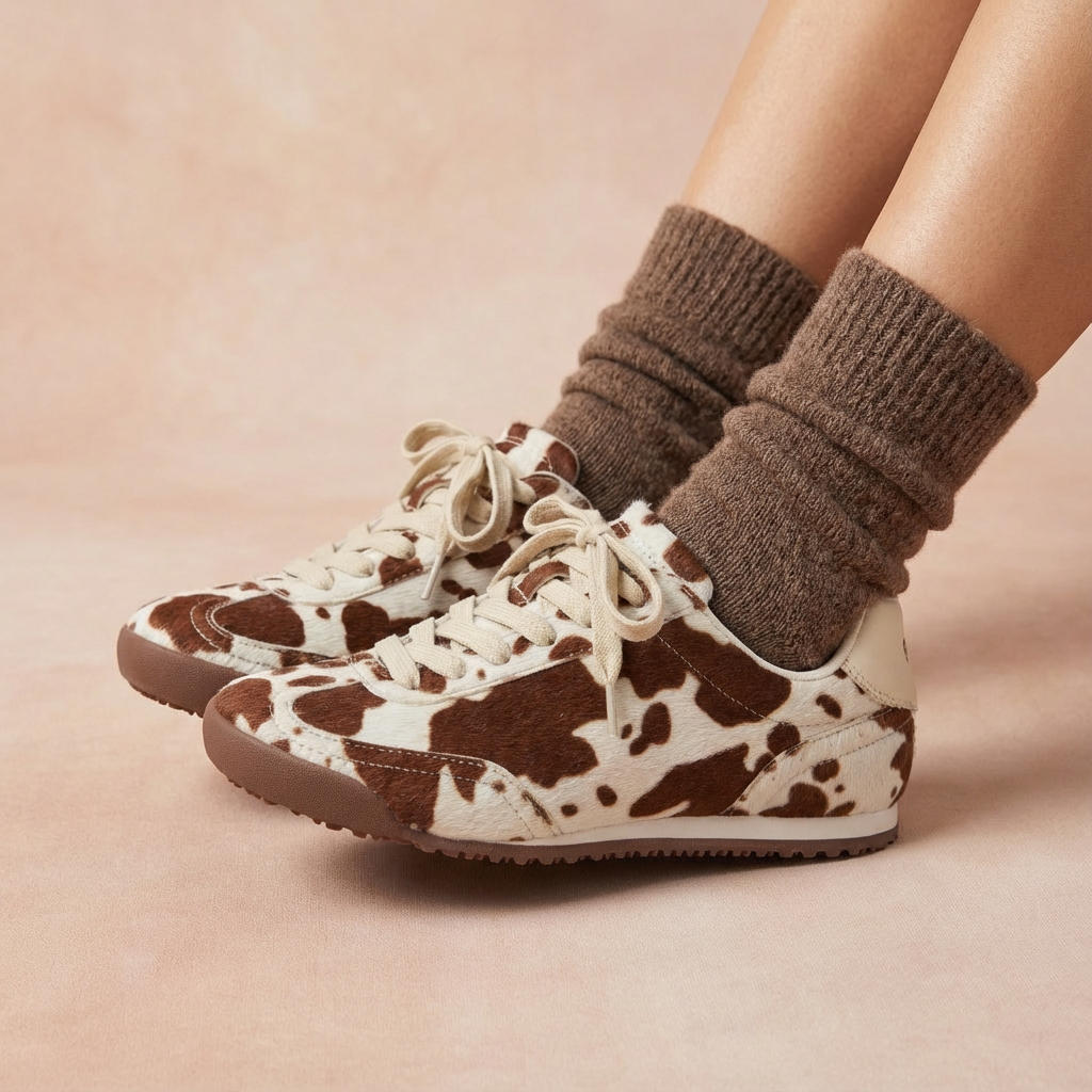 Techno Cow Print Sneakers - Image 10